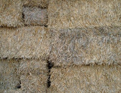 Close up of straw bales