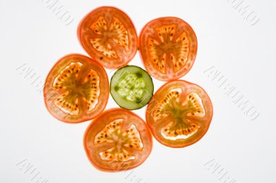 Sliced vegetables