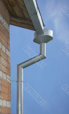 Rain gutters on a home