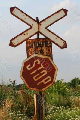 Rusty stop sign