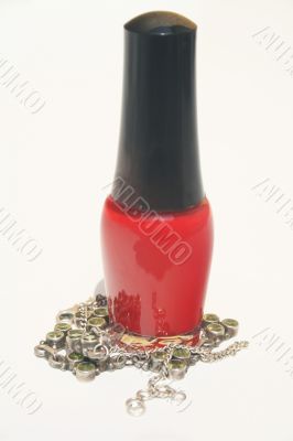 Nail polish and necklace