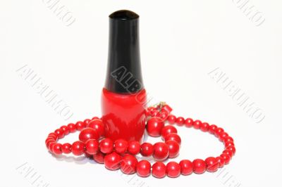 Nail polish and necklace