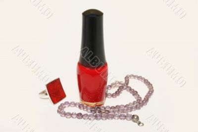 Nail polish and necklace