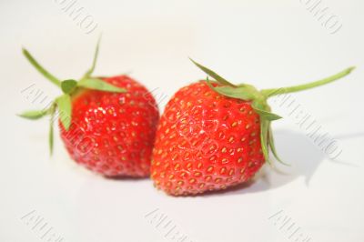 Two strawberries