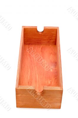 Wooden box on white