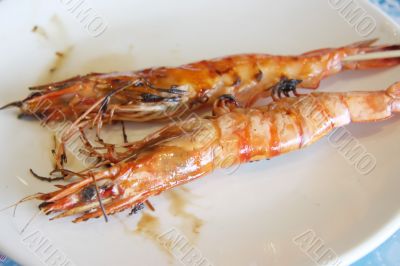 Grilled prawns