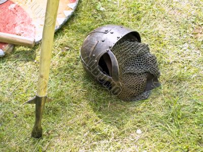 Knight metal helmet