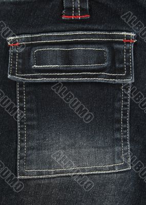 Black denim pocket