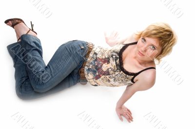 laying girl