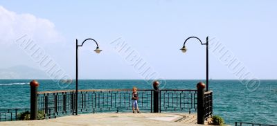 happy young boy looking horizon