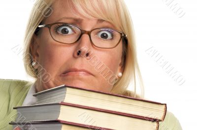 Attractive Woman with Her Books
