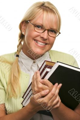 Cute Student with Retainer Carrying Her Books