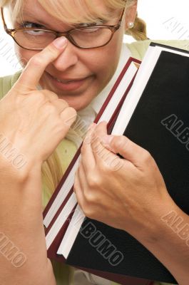 Cute Student with Retainer Carrying Her Books