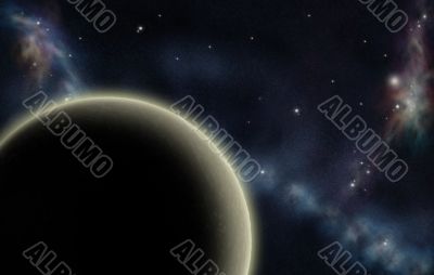 Digital created starfield with cosmic Nebula