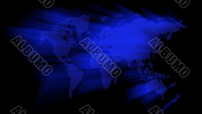 Glowing Blue World Map