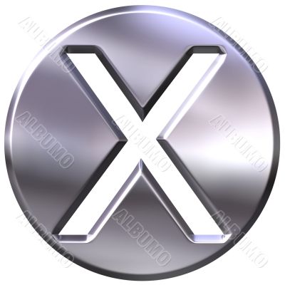 3D Silver Framed Multiplication Symbol