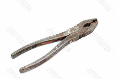 Old iron flat-nose pliers