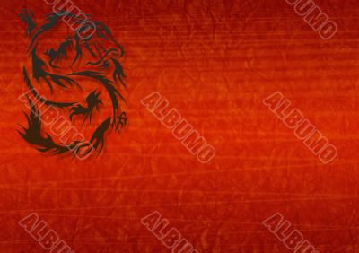 Abstract grunge background with a dragon