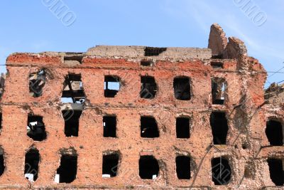 Museum - panorama `Stalingrad fight` - `The destroyed mill`. Volgograd. Russia.