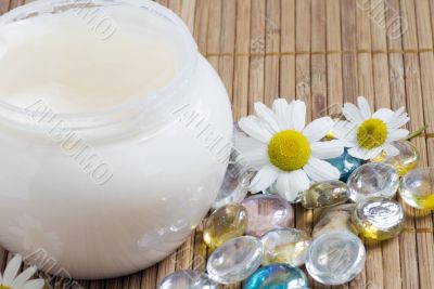 Chamomile and face cream