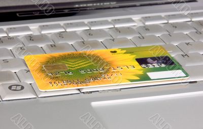 credit card on computer