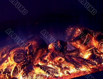  	Preparing meat barbecue upon open fire