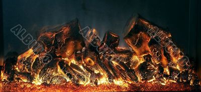  	Preparing meat barbecue upon open fire