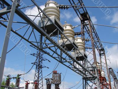 industrial cloudscape with power towers