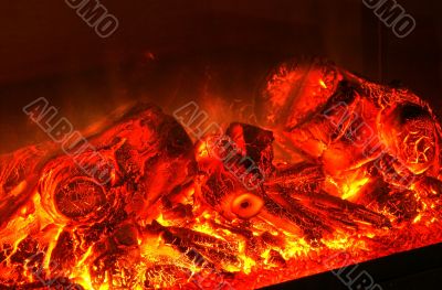  	Preparing meat barbecue upon open fire