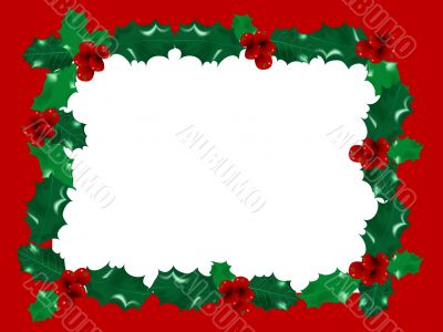 Red christmas frame