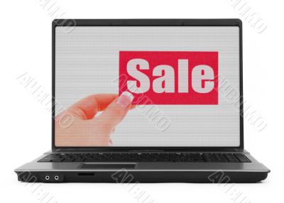sale concept on notebook screen