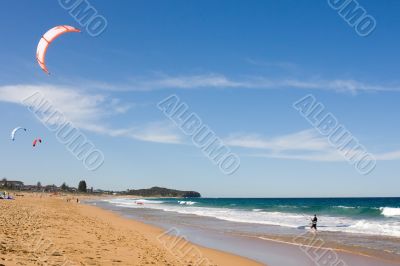 Kite Surfing At The Beach