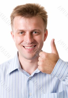 man with thumbs up