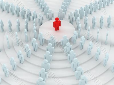 Conceptual image of teamwork. 3D image.