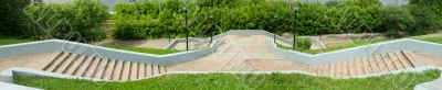 Panorama of a going down ladder