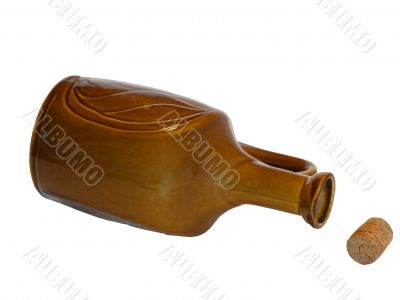 Porcelain bottle of wine