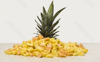 Diced Pinepapple and Canteloupe