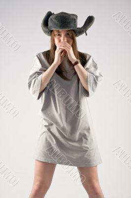 woman in funny hat