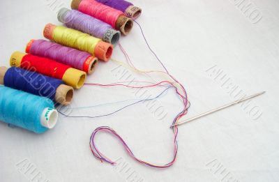 Color threads and needle