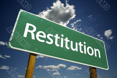 Restitution Road Sign