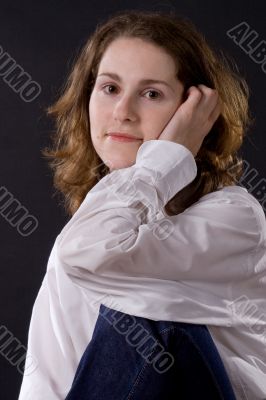 sitting woman