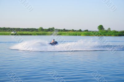 hydromotorcycle on lake