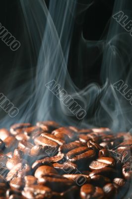 coffee in smoke