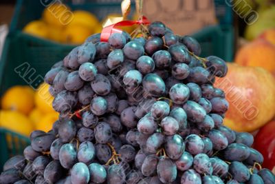 Black grapes on the market
