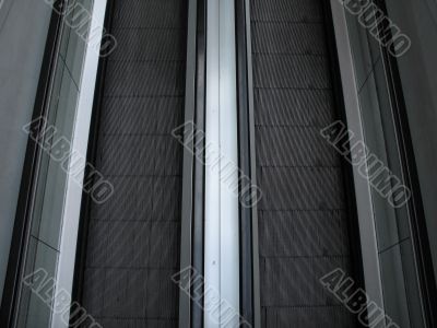 black and grey escalator