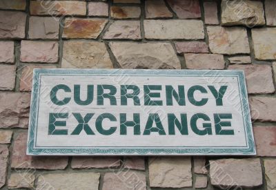 currency exchange sign