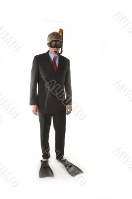 Business man in water