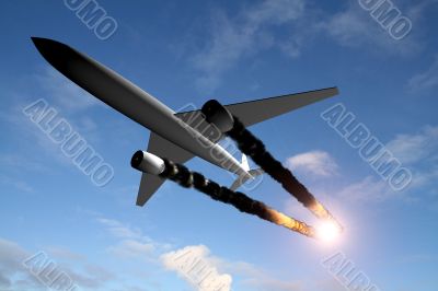airplane on fire