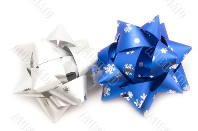 christmas bow on white