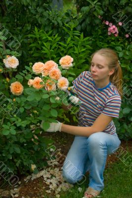 Women look after the flowers